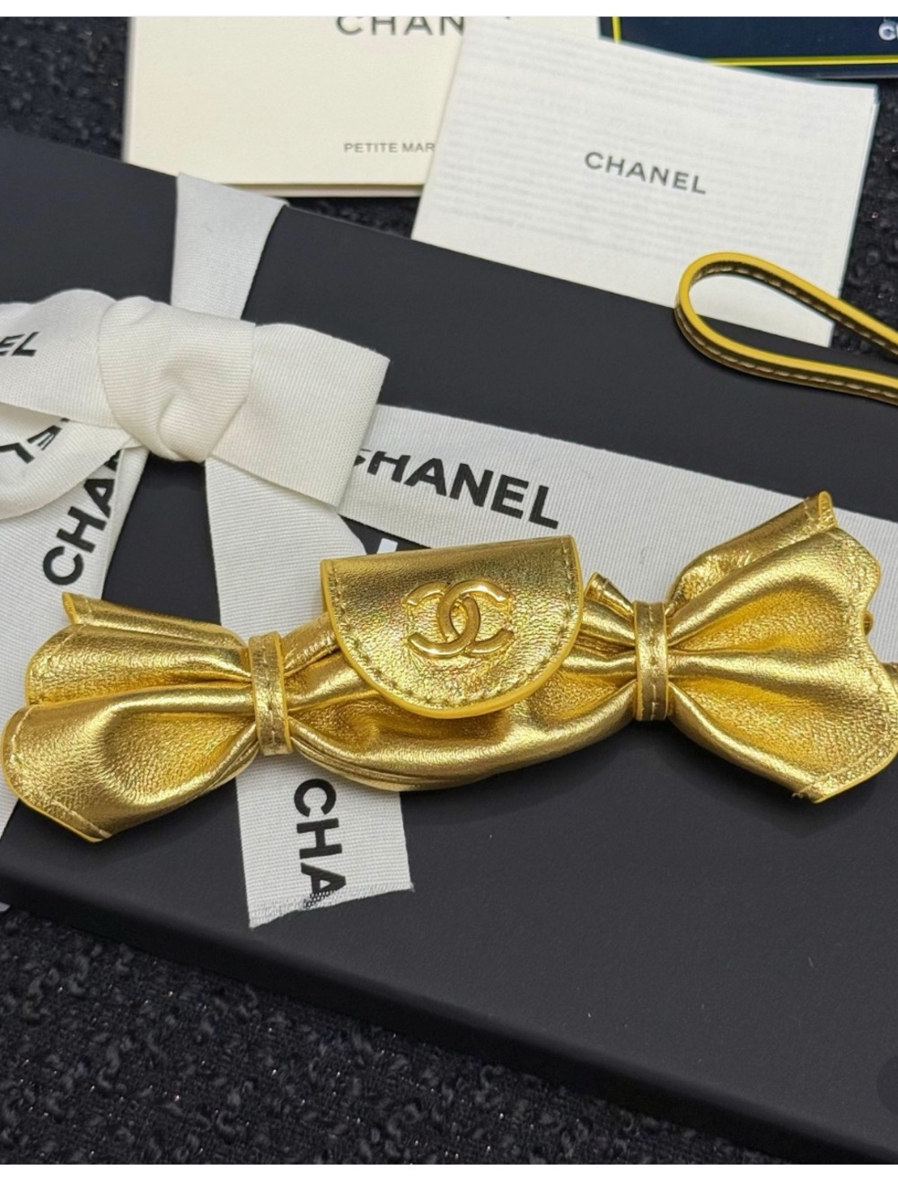 🧡 Double C Designer Gold Tone Candy Bag Purse Charm Key Ring